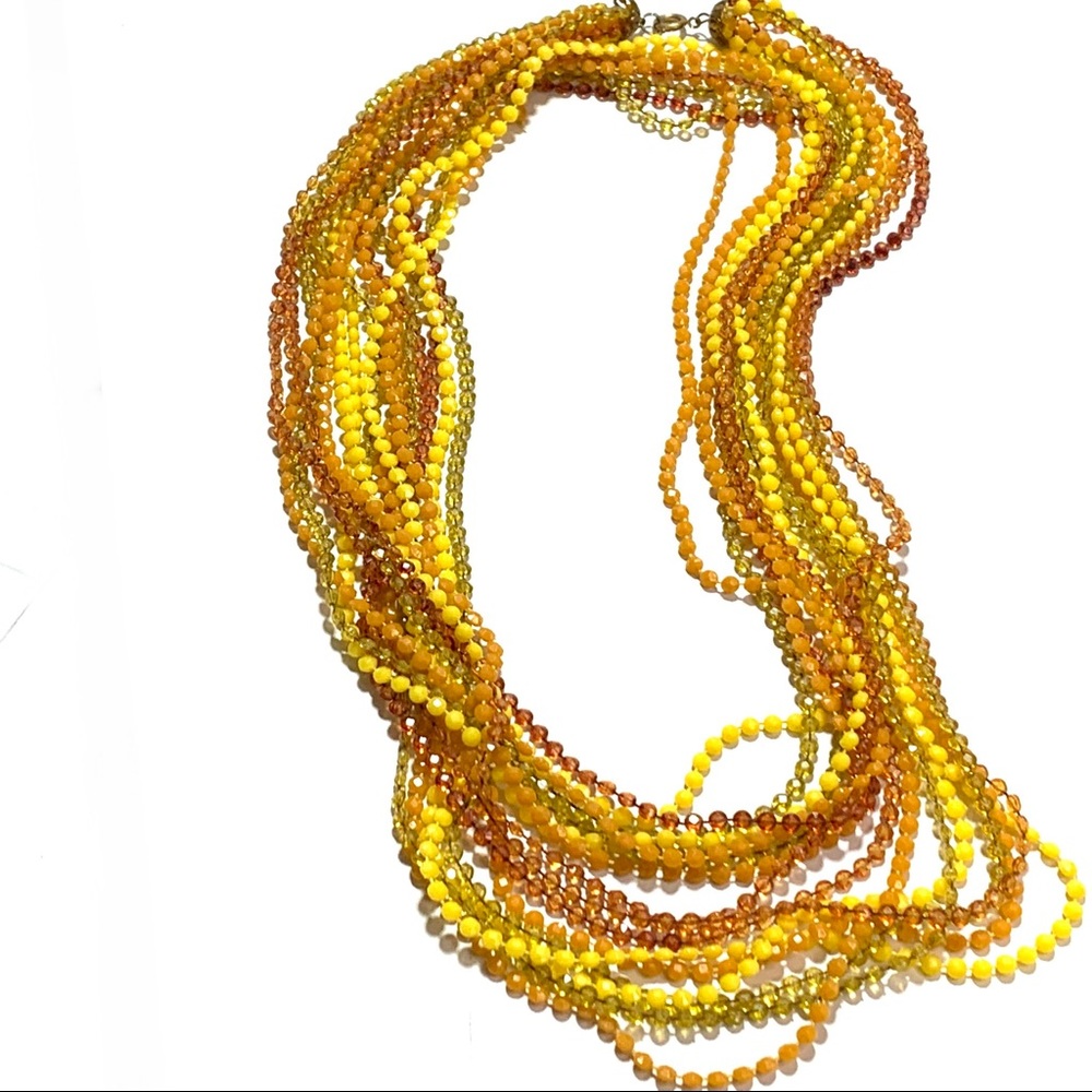 Vintage Multi Strand Necklace Fall Colors